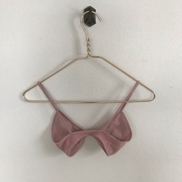 Ribbed Light Pink Free People Bralette Comfy Bra - Picture 4 of 4